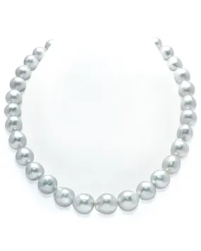 10-12mm White South Sea Drop Oval Pearl Necklace - AAA Quality