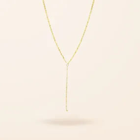 10K Gold Disco Lariat Necklace