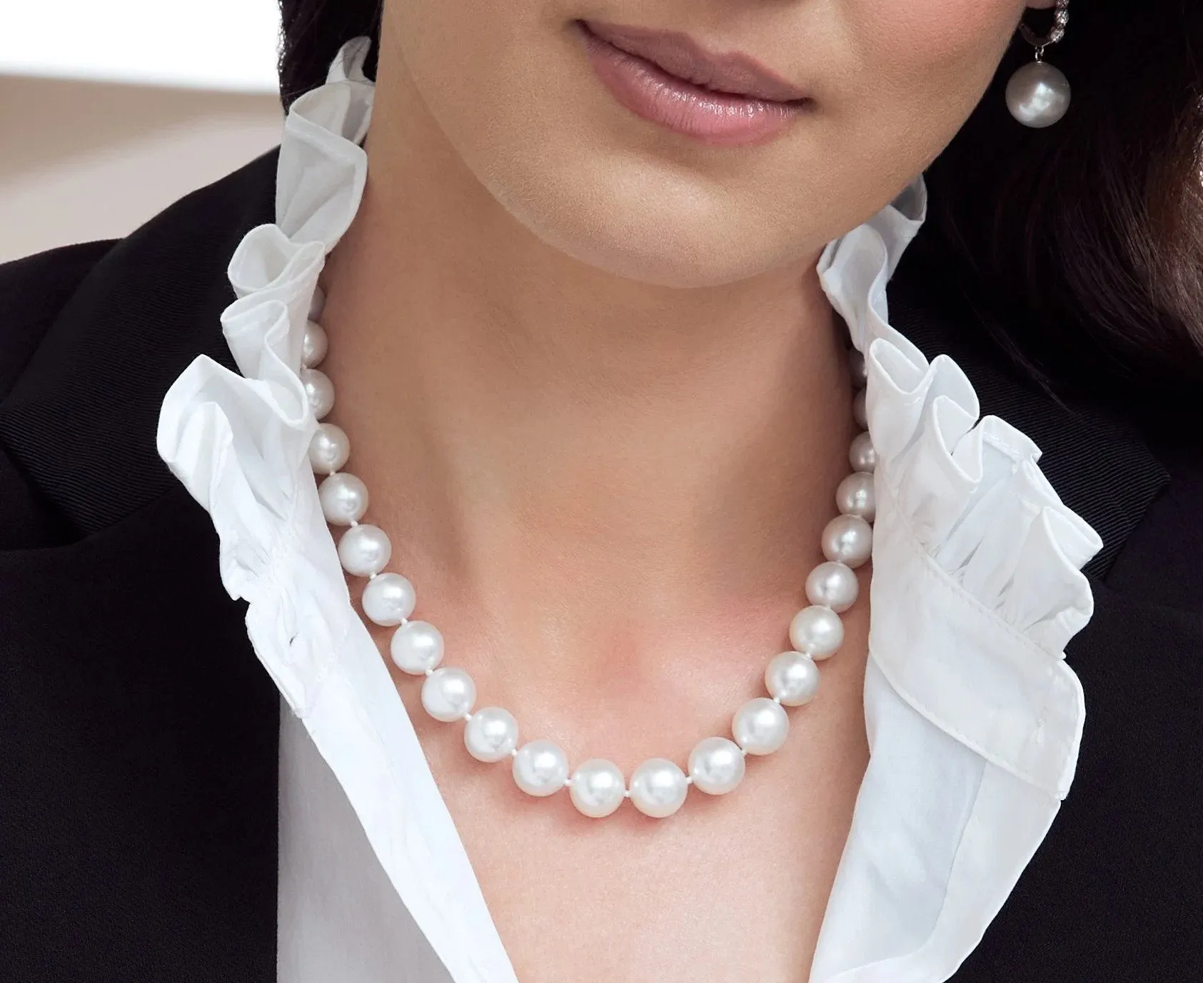 11-13.6mm White South Sea Pearl Necklace - AAA  Quality VENUS CERTIFIED