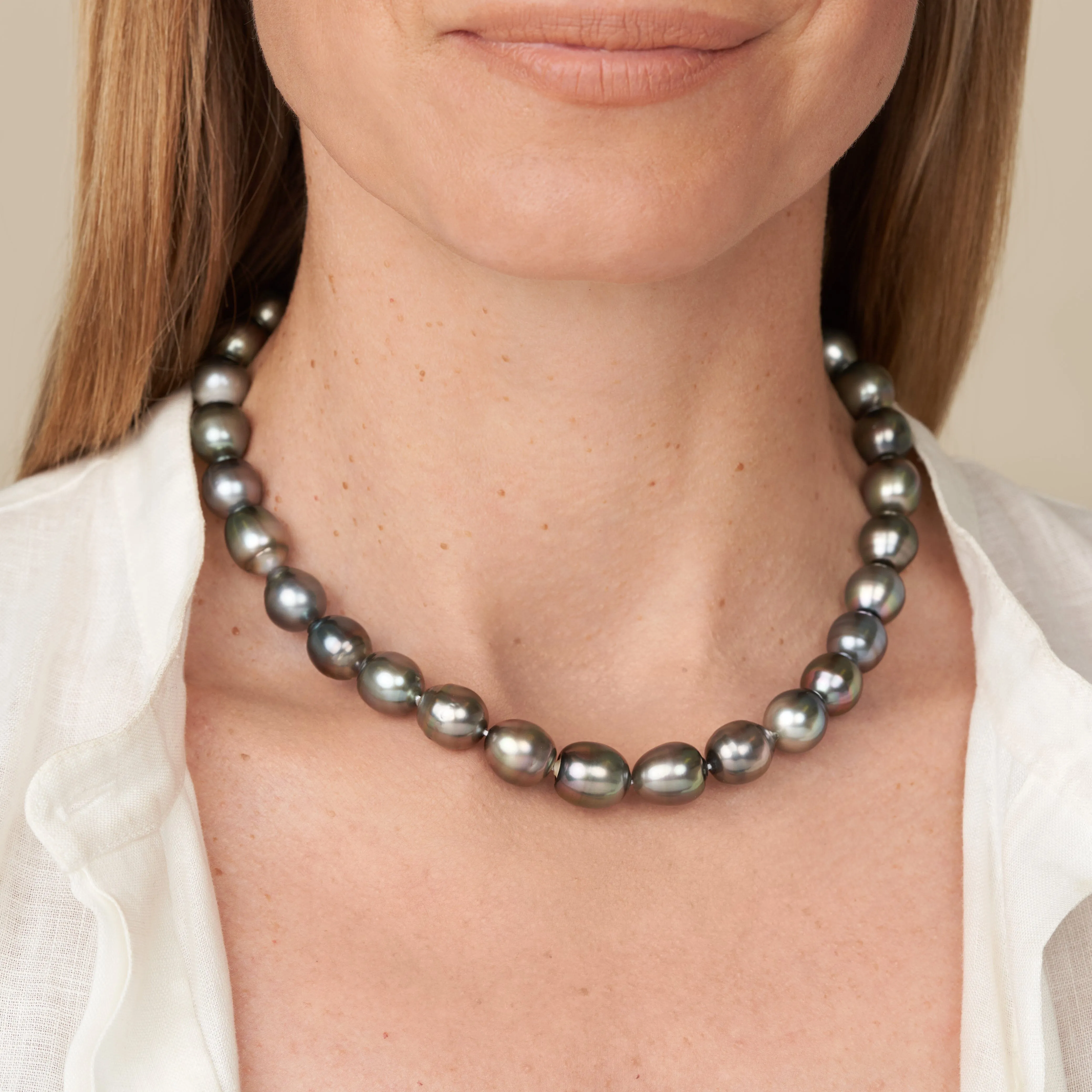 11.0-12.2 mm AAA Tahitian Drop Pearl Necklace