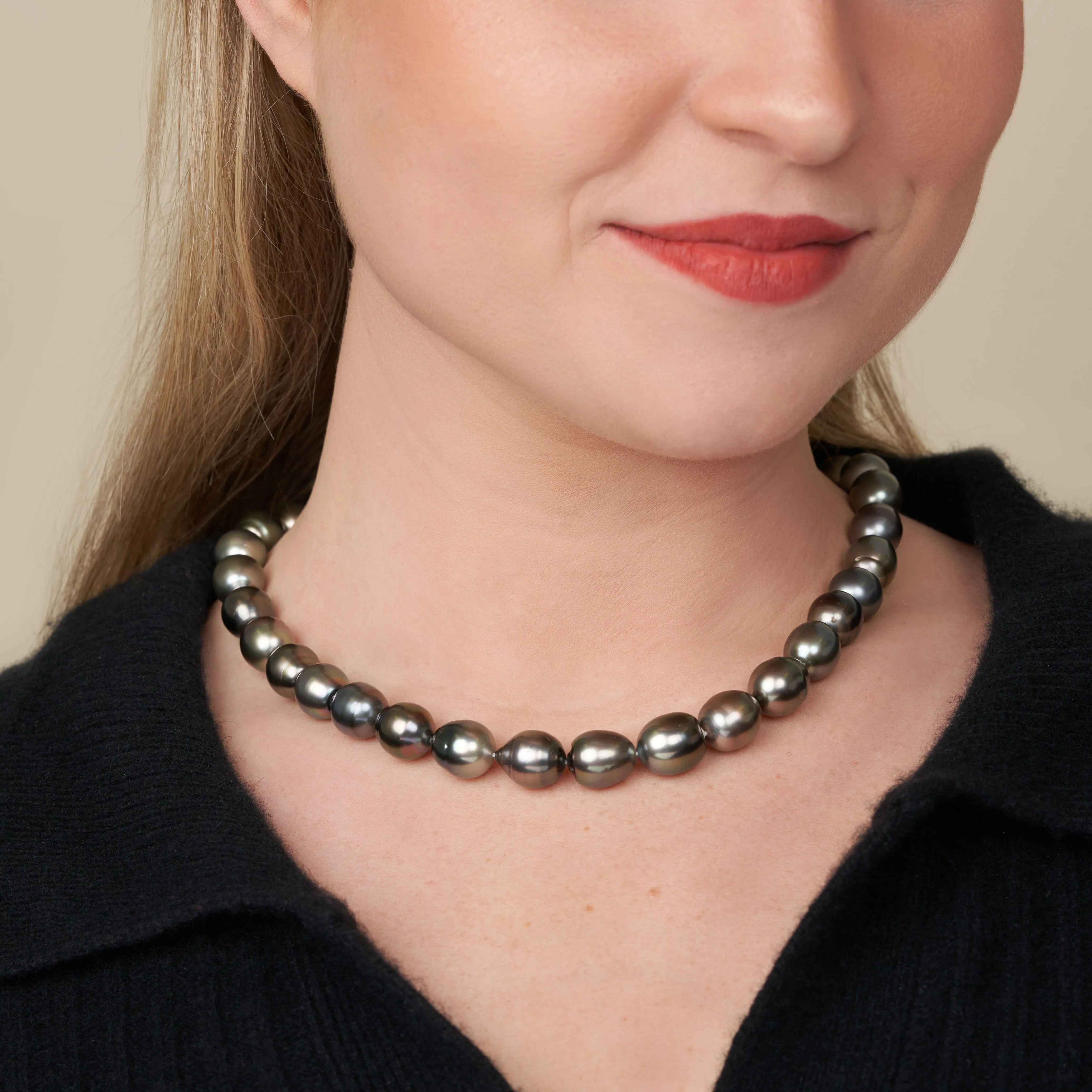 11.0-12.2 mm AAA Tahitian Drop Pearl Necklace