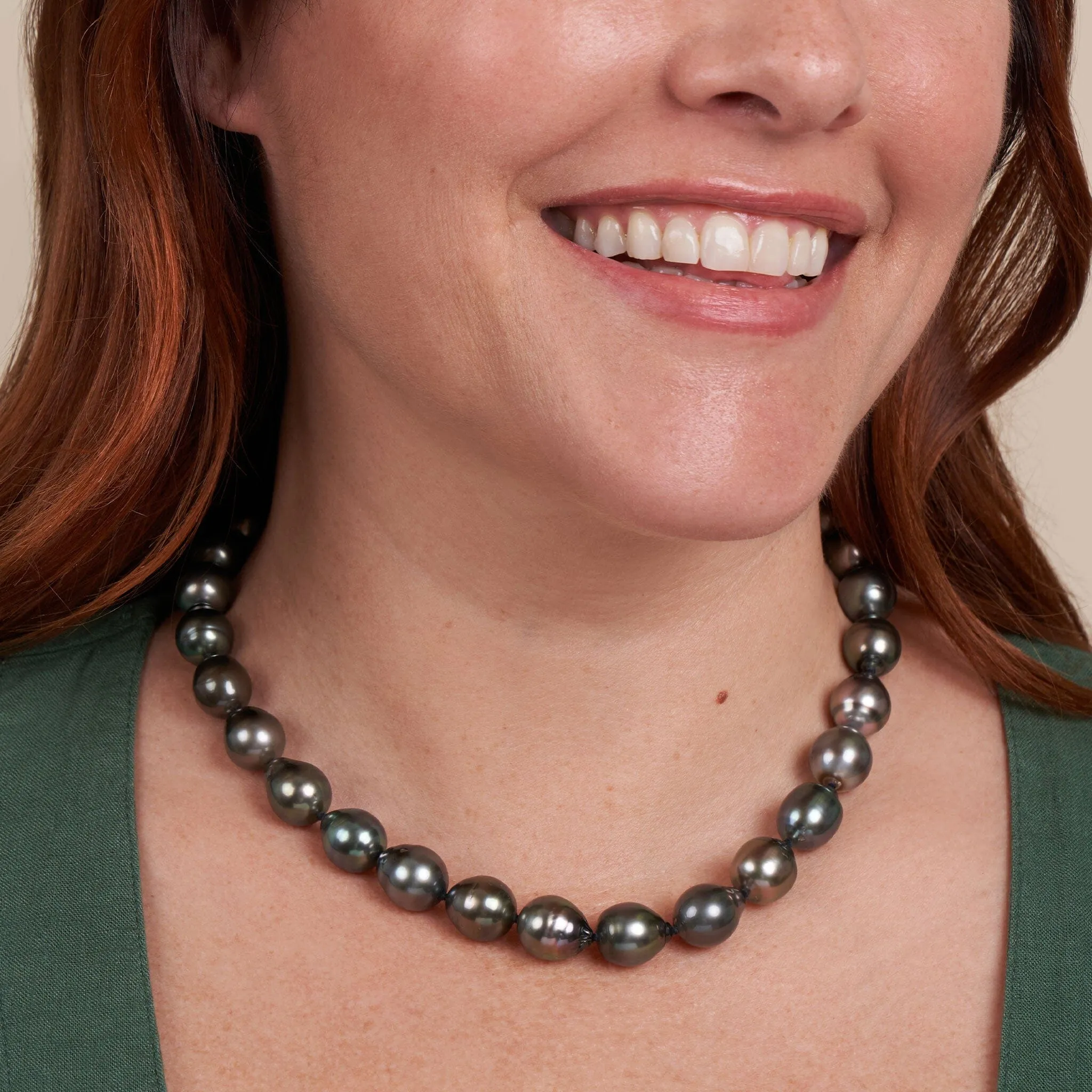 12.0-12.8 mm AA /AAA Tahitian Drop Pearl Necklace