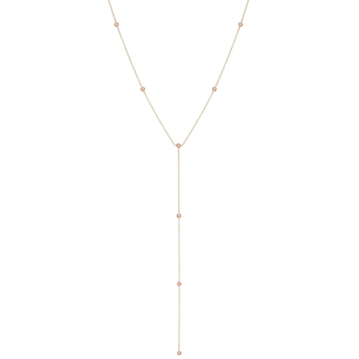 14k Floating Diamonds Lariat