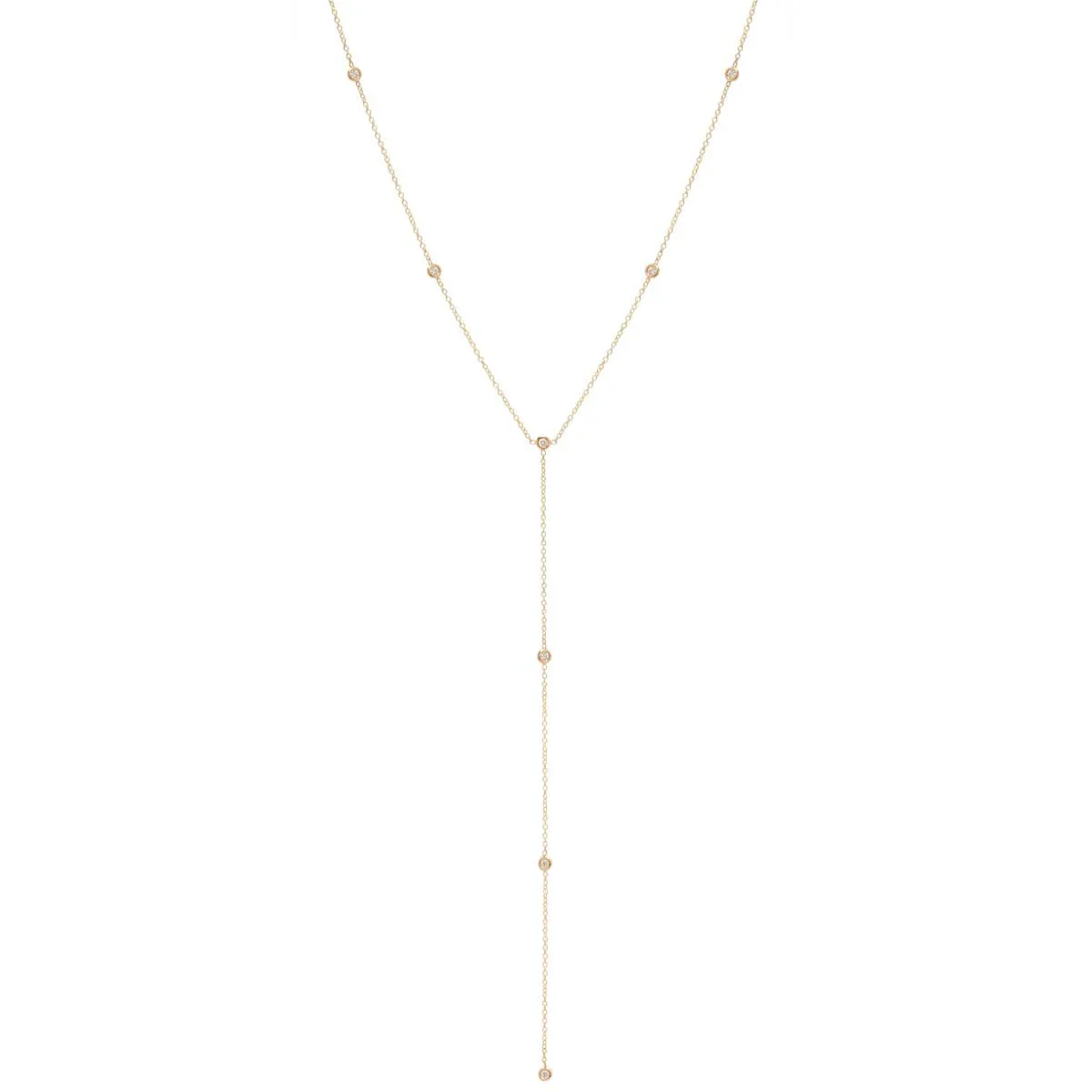 14k Floating Diamonds Lariat