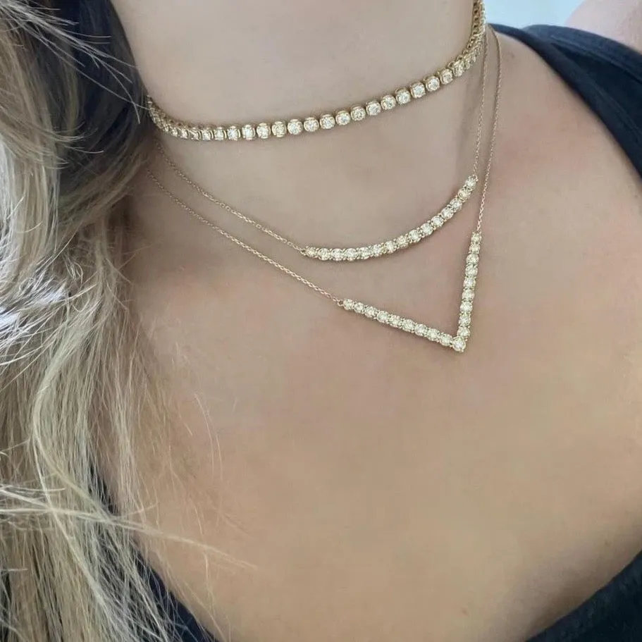 14K GOLD 4 CT DIAMOND ADDISON CHOKER