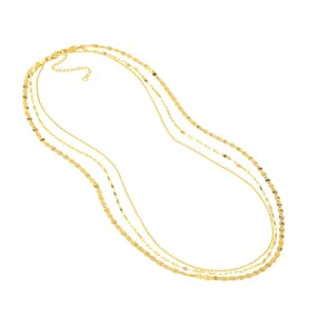 14k Gold Triple Strand Necklace