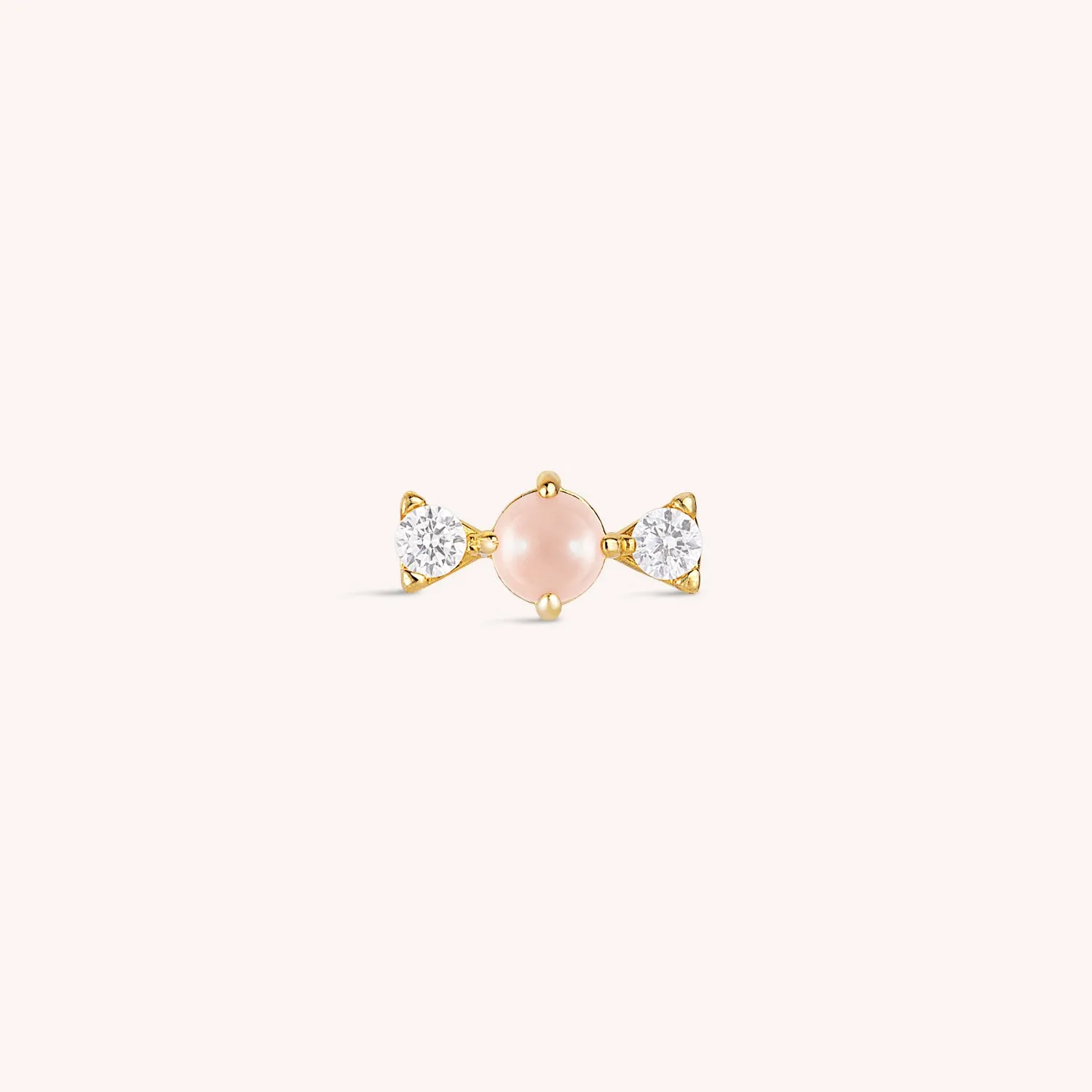 14K Solid Gold Sweets Flatback Earring