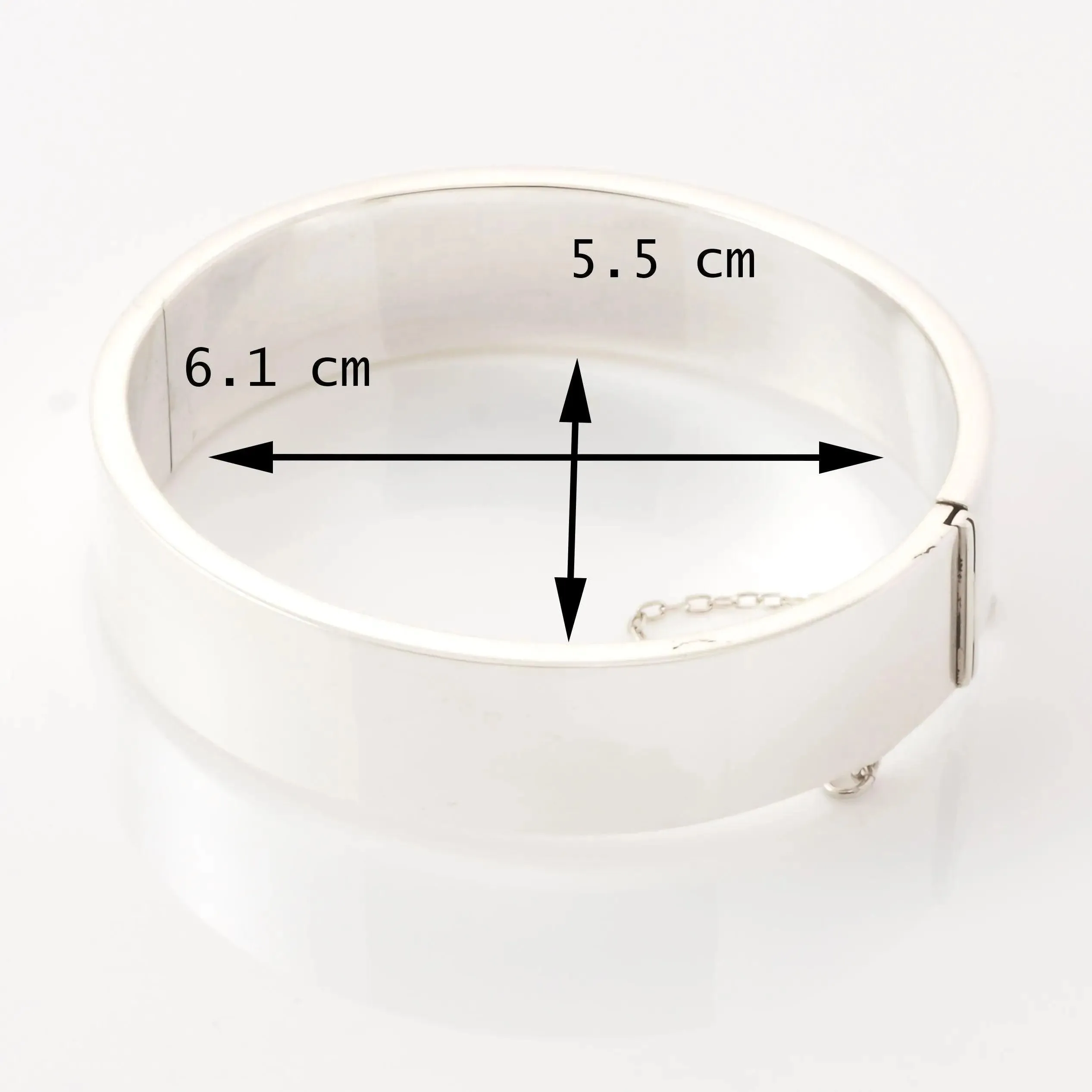 1.5cm Plain Flat Sterling Silver Square Edge Bangle