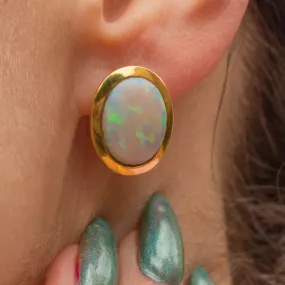 18ct Gold Opal Earrings, 5.20ct