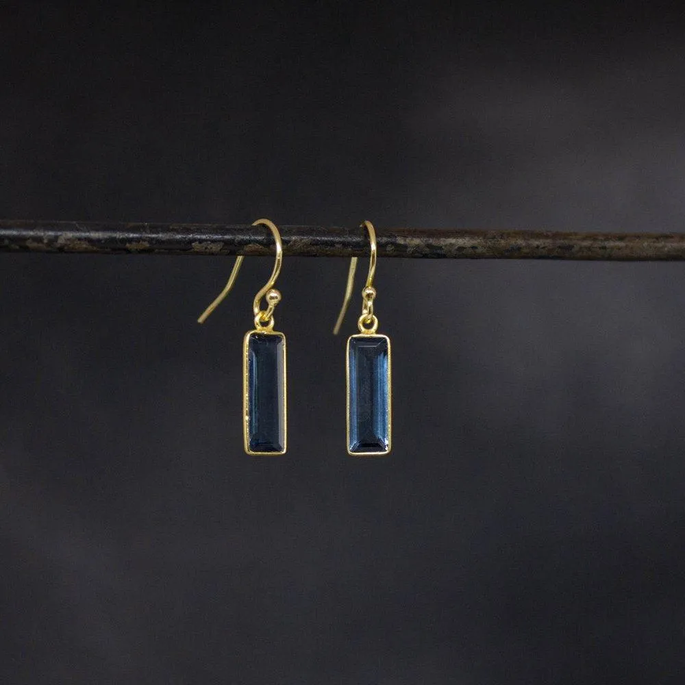 18ct Gold Vermeil Faceted Kyanite Drop Earrings