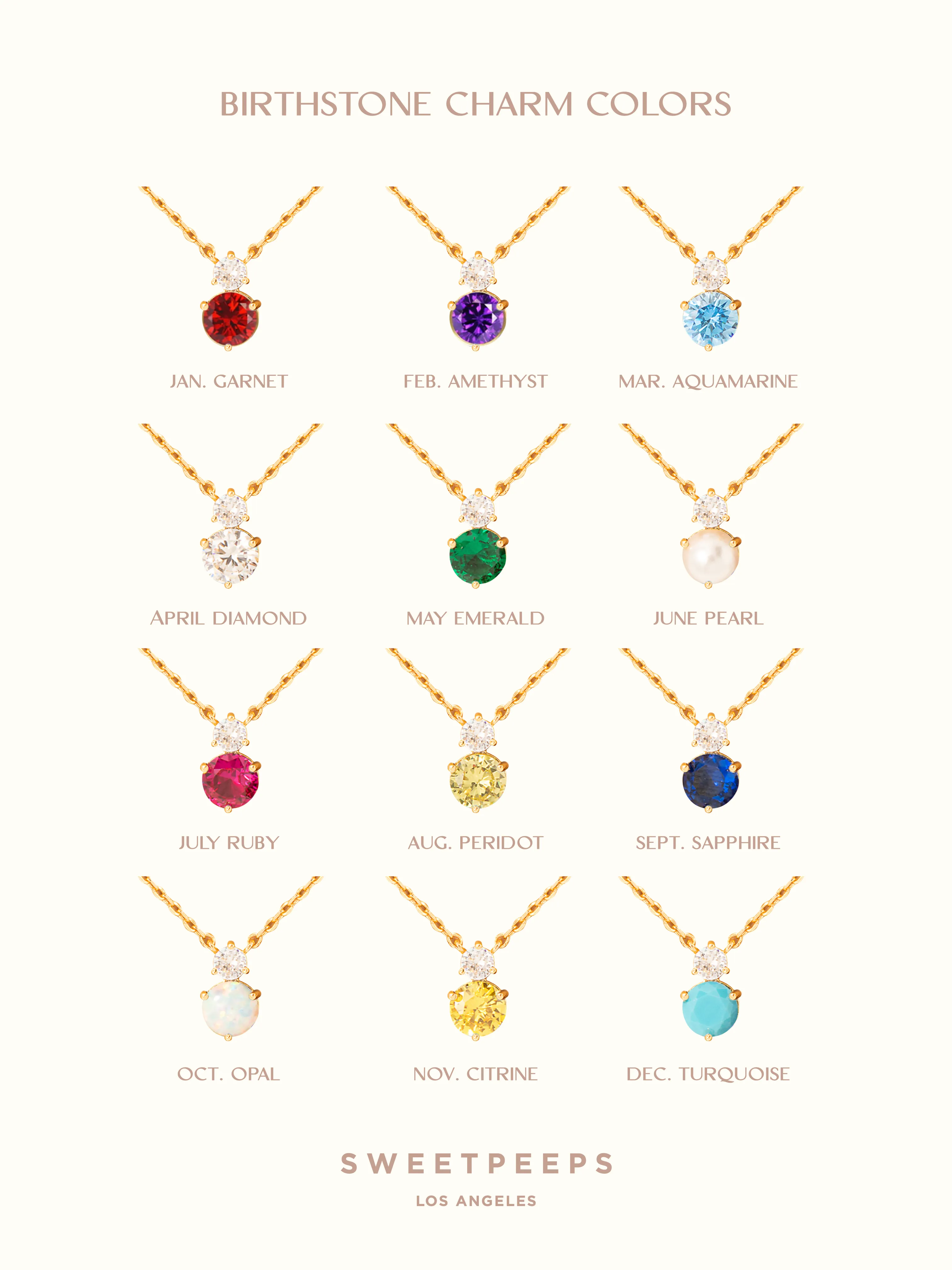 18K Birthstone Month Necklace