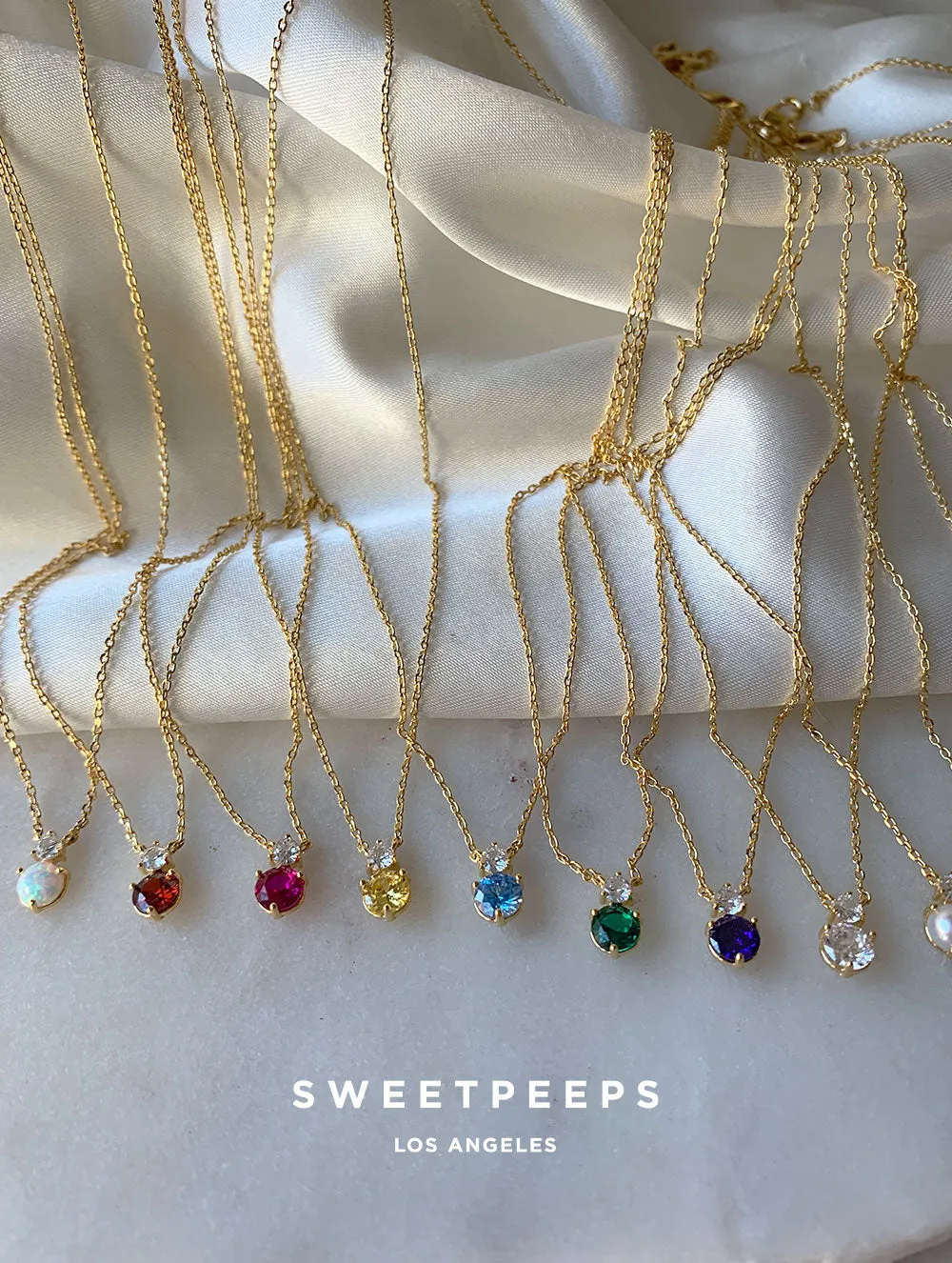 18K Birthstone Month Necklace