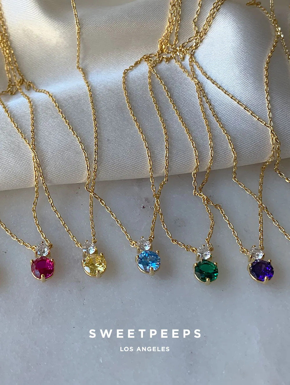 18K Birthstone Month Necklace