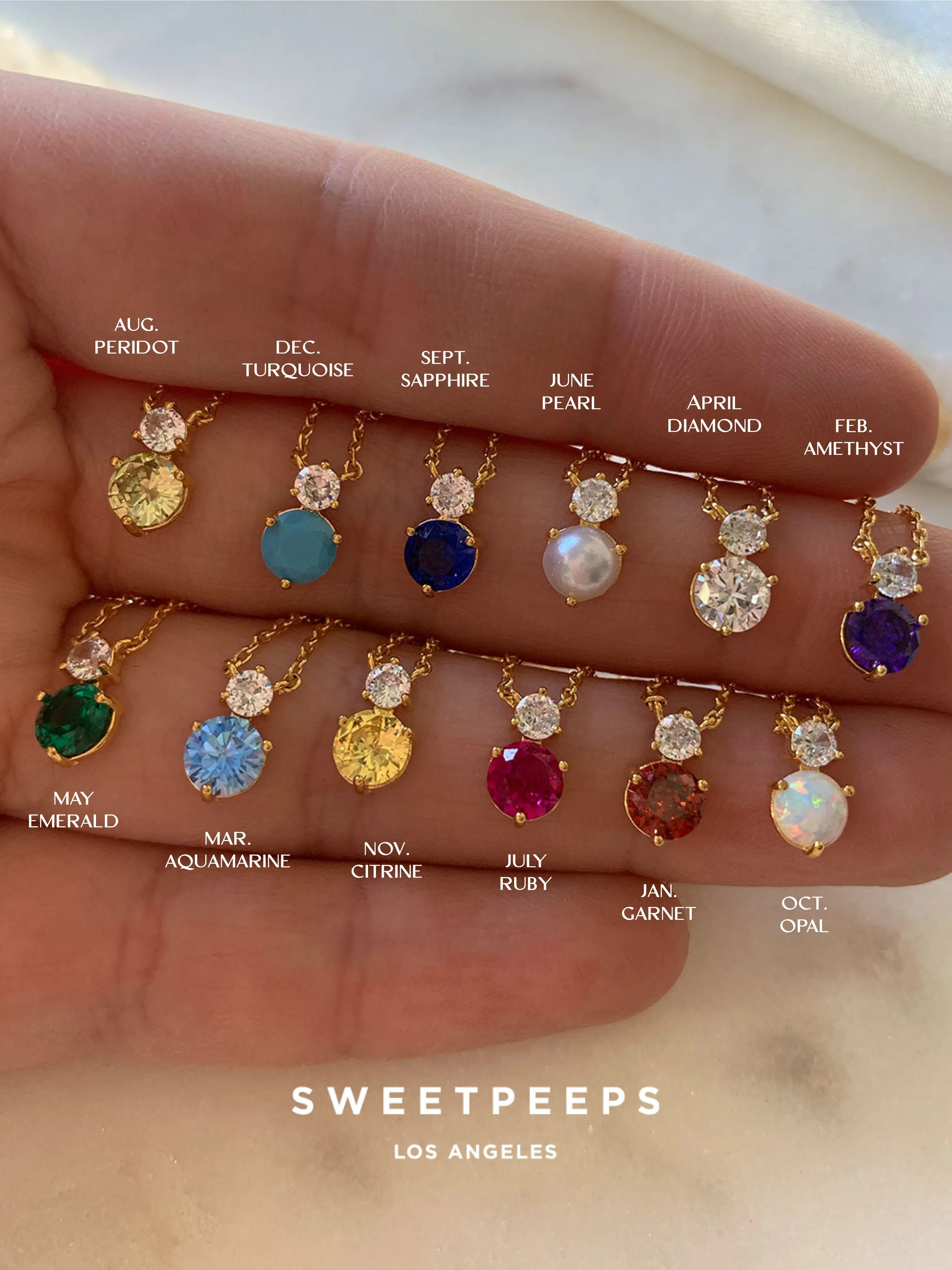 18K Birthstone Month Necklace