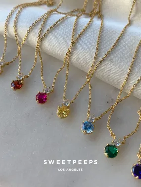 18K Birthstone Month Necklace