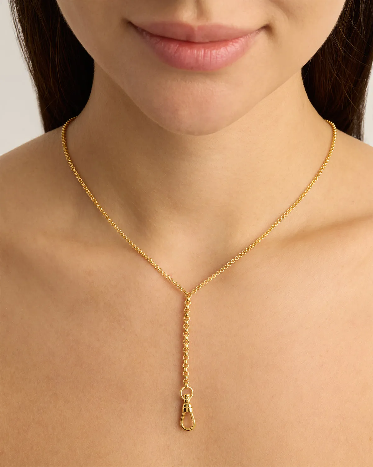 18k Gold Vermeil Your Story Albert Clasp Lariat Necklace