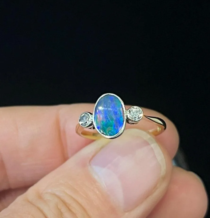 1920s Opal and Diamond Ring