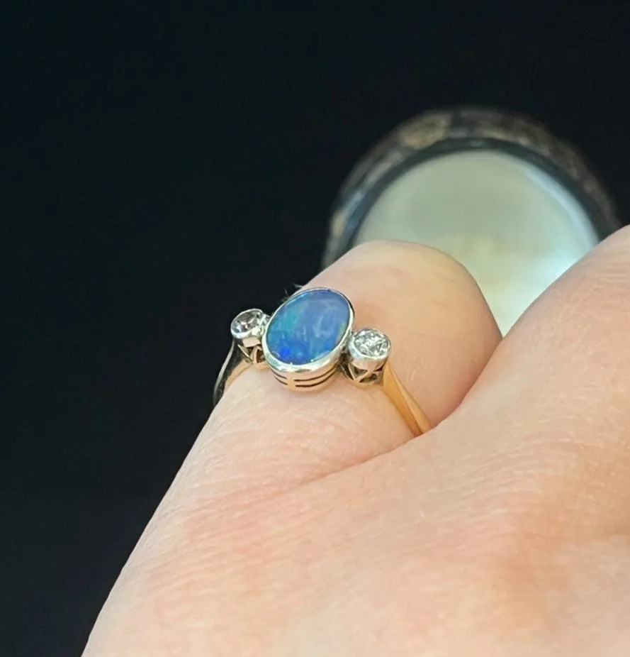 1920s Opal and Diamond Ring