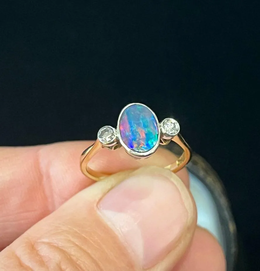 1920s Opal and Diamond Ring