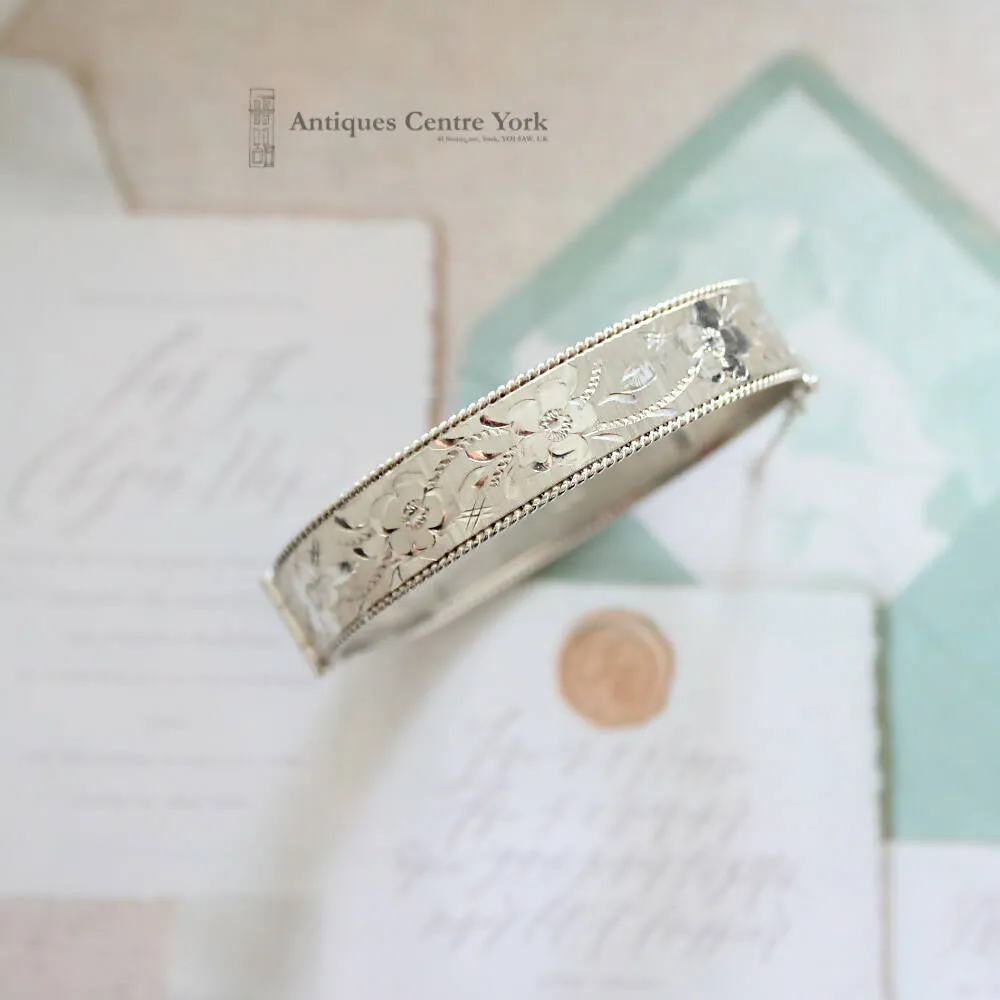 1960's Silver Fully Engraved Bangle