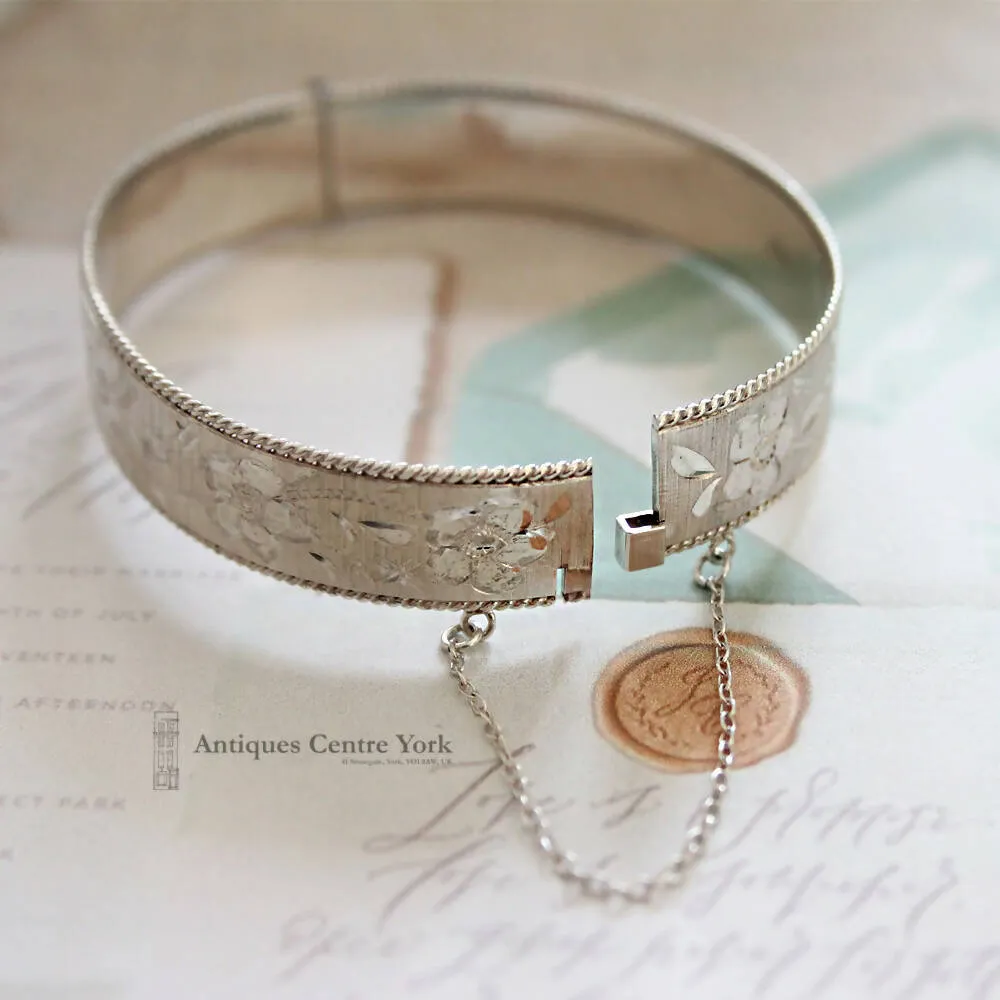 1960's Silver Fully Engraved Bangle