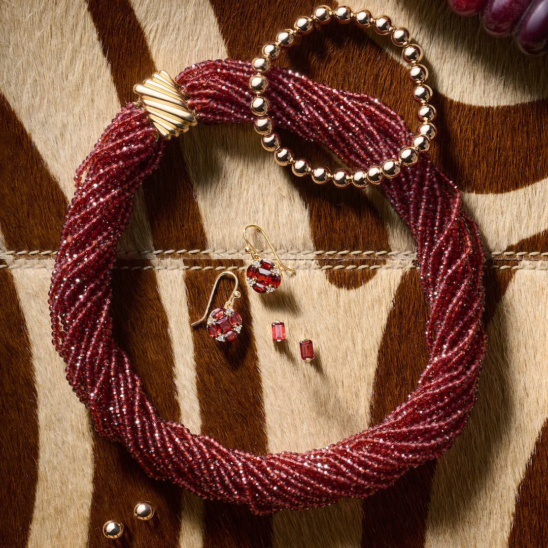 20-Strand Garnet Twist Necklace