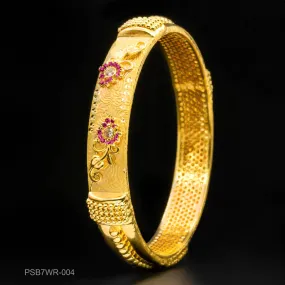 24ct Heavy Gold Plated Stone Bangle PSB7WR-004