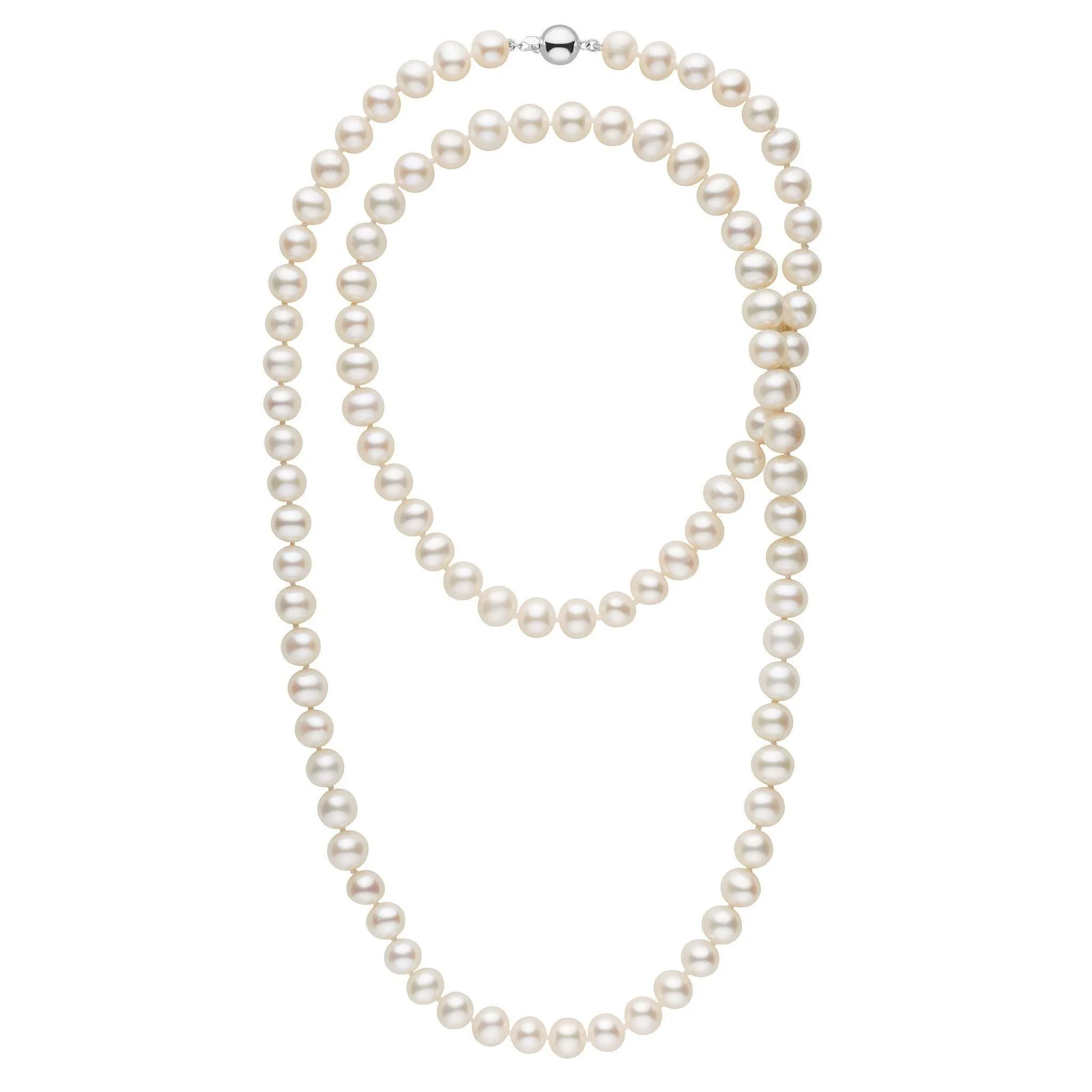 35-inch 8.5-9.0 mm AA  White Freshwater Pearl Necklace