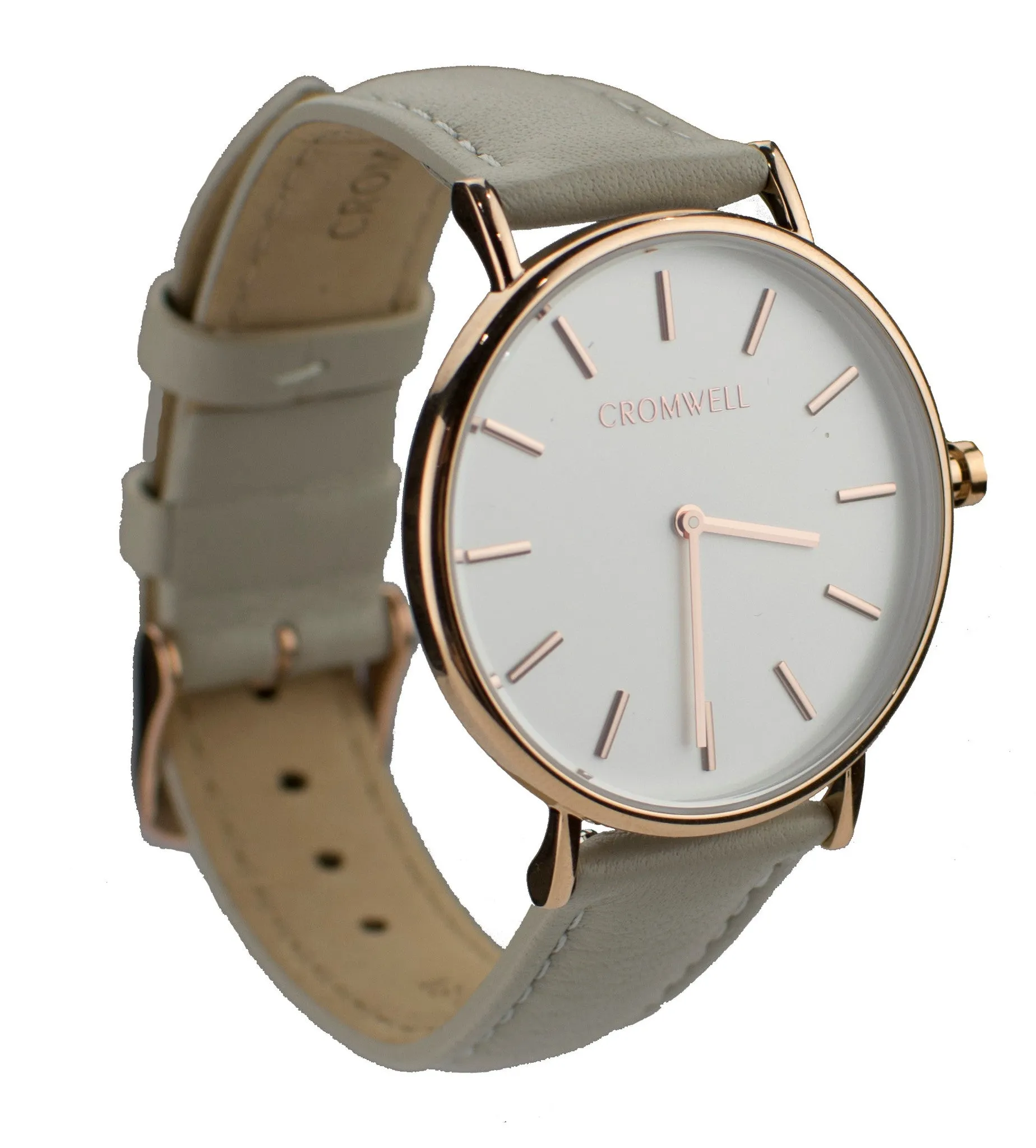 36mm "Newport" - Rose Gold Case with White Face