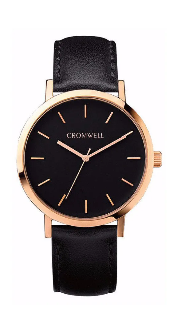 38mm "Del Mar" - Rose Gold Case with Black Face