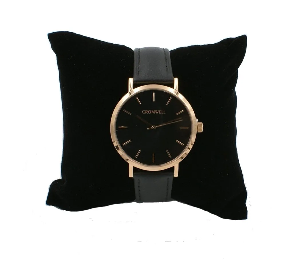 38mm "Del Mar" - Rose Gold Case with Black Face