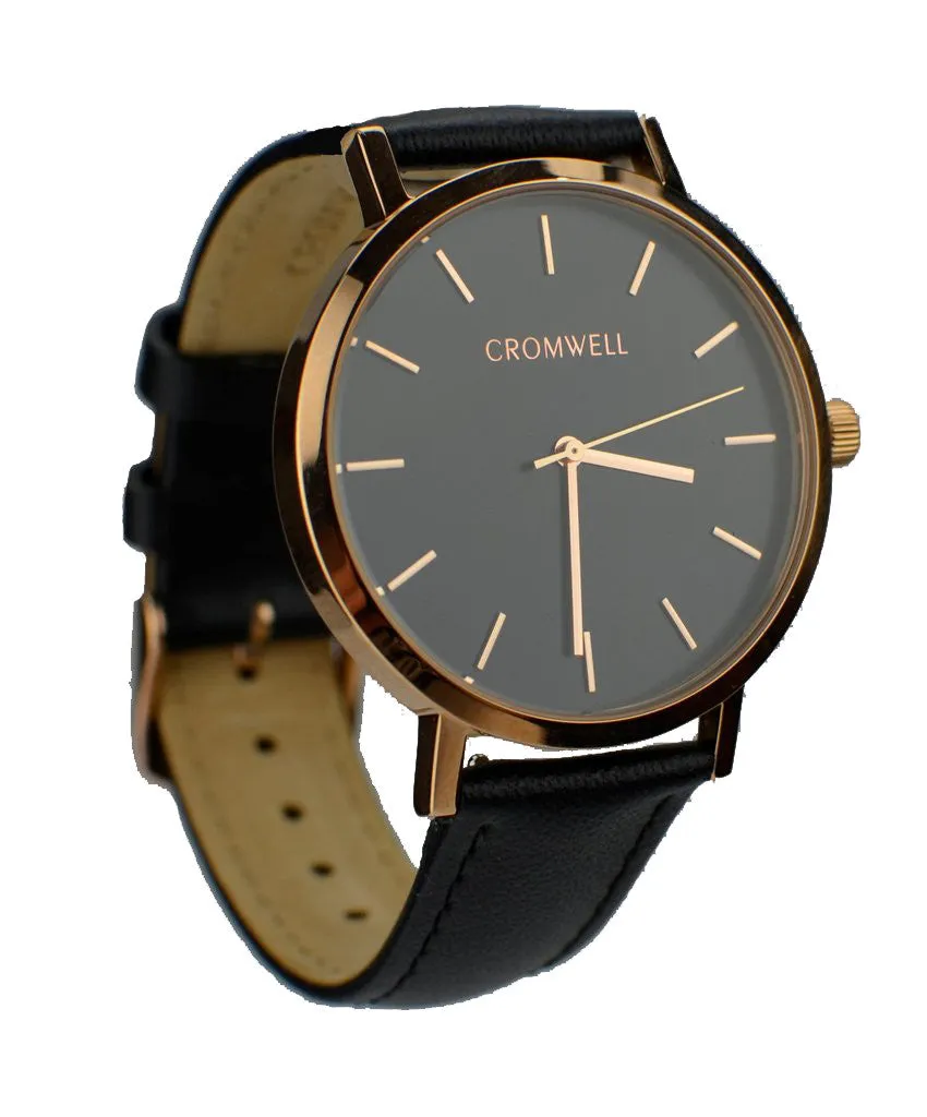 38mm "Del Mar" - Rose Gold Case with Black Face