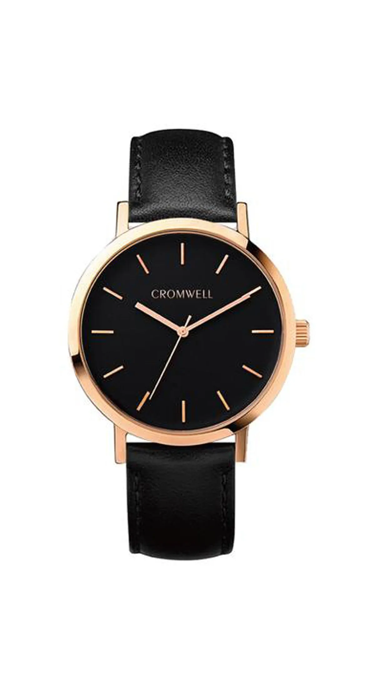 38mm "Del Mar" - Rose Gold Case with Black Face