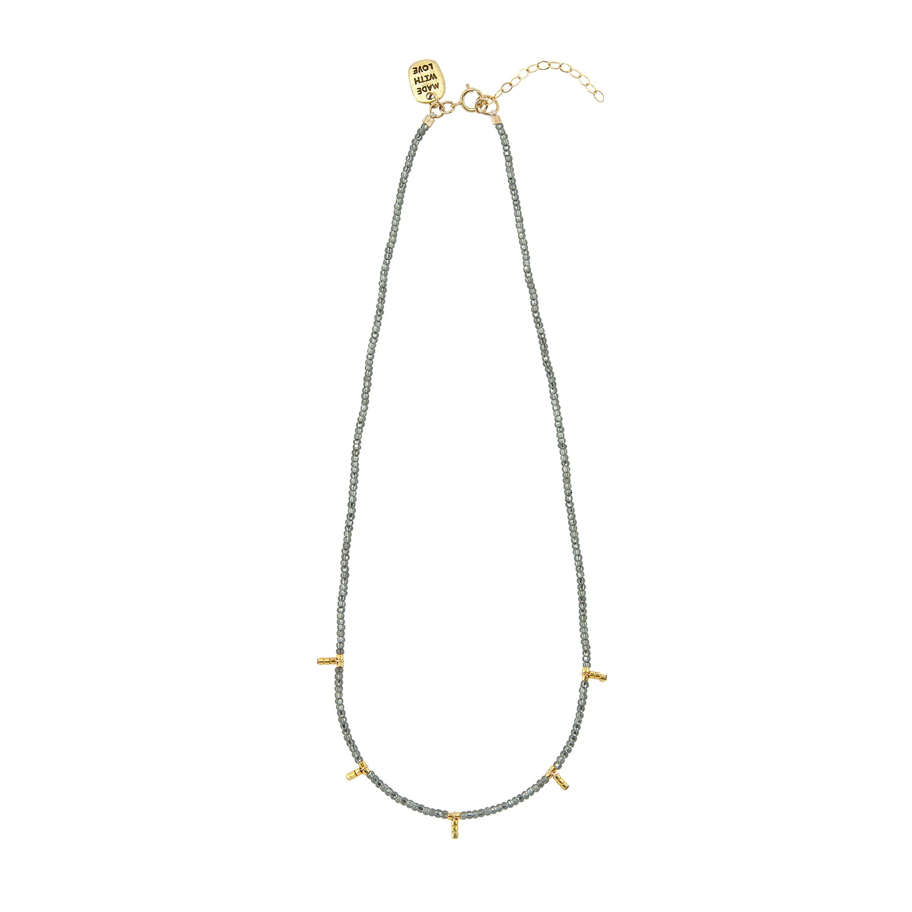 5 Drop Kisongo Necklace - SHINY GRAPHITE/GOLD