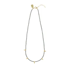 5 Drop Kisongo Necklace - SHINY GRAPHITE/GOLD