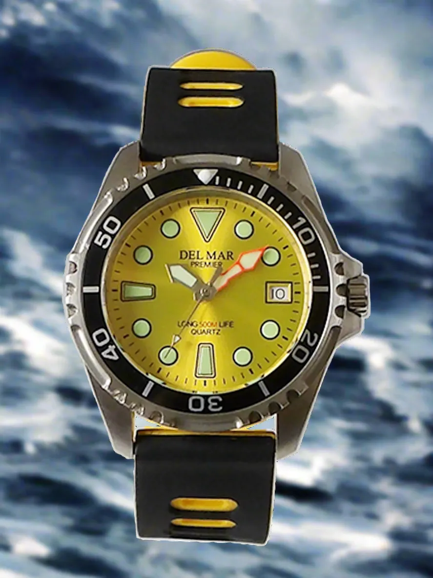 500 Meter Premier Pro Dive Watch #50456 - Yellow Dial