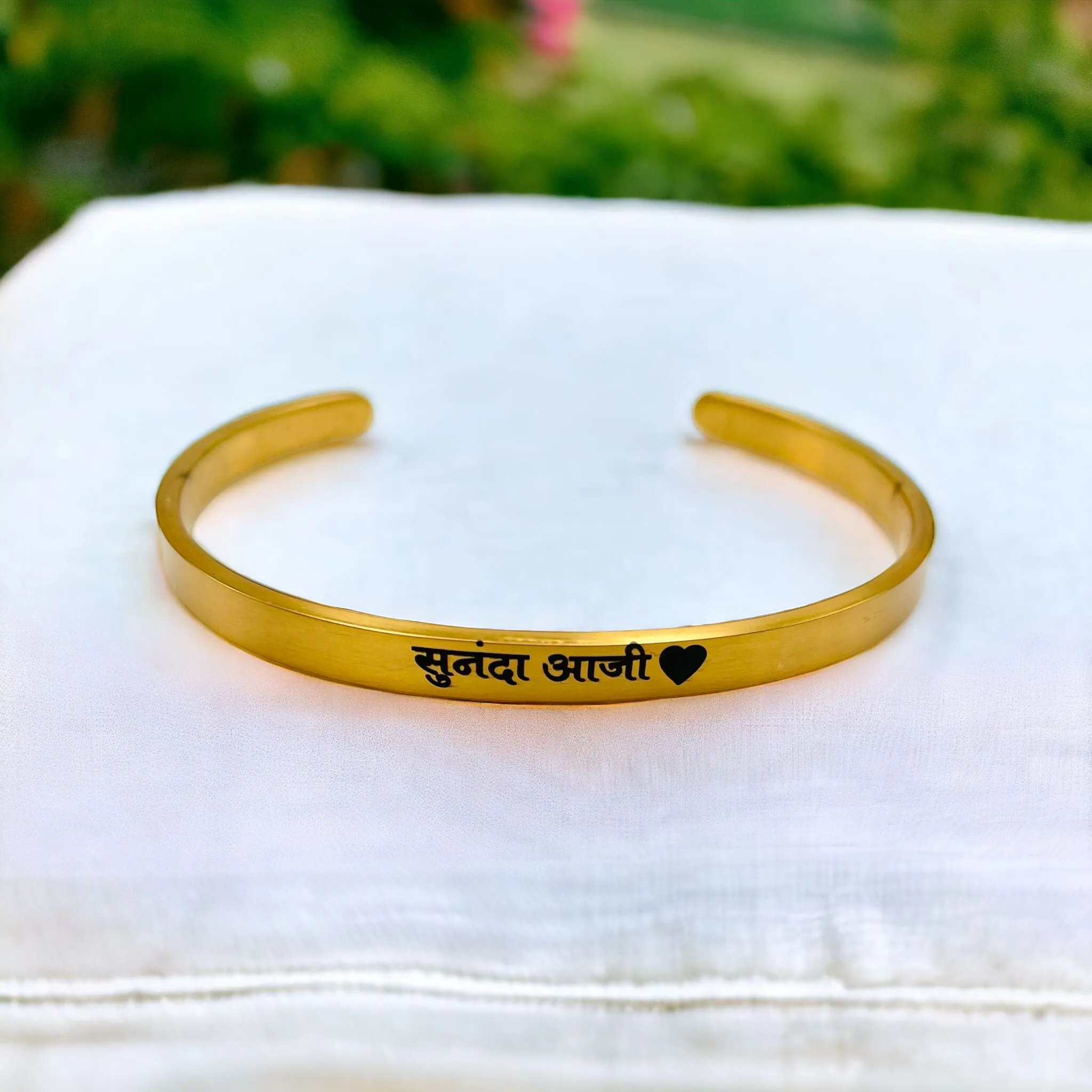 5mm Matte Finish 316 Surgical Stainless Steel Customized Personalised Laser Engraved Free Size Cuff Kada Bangle Bracelet Unisex