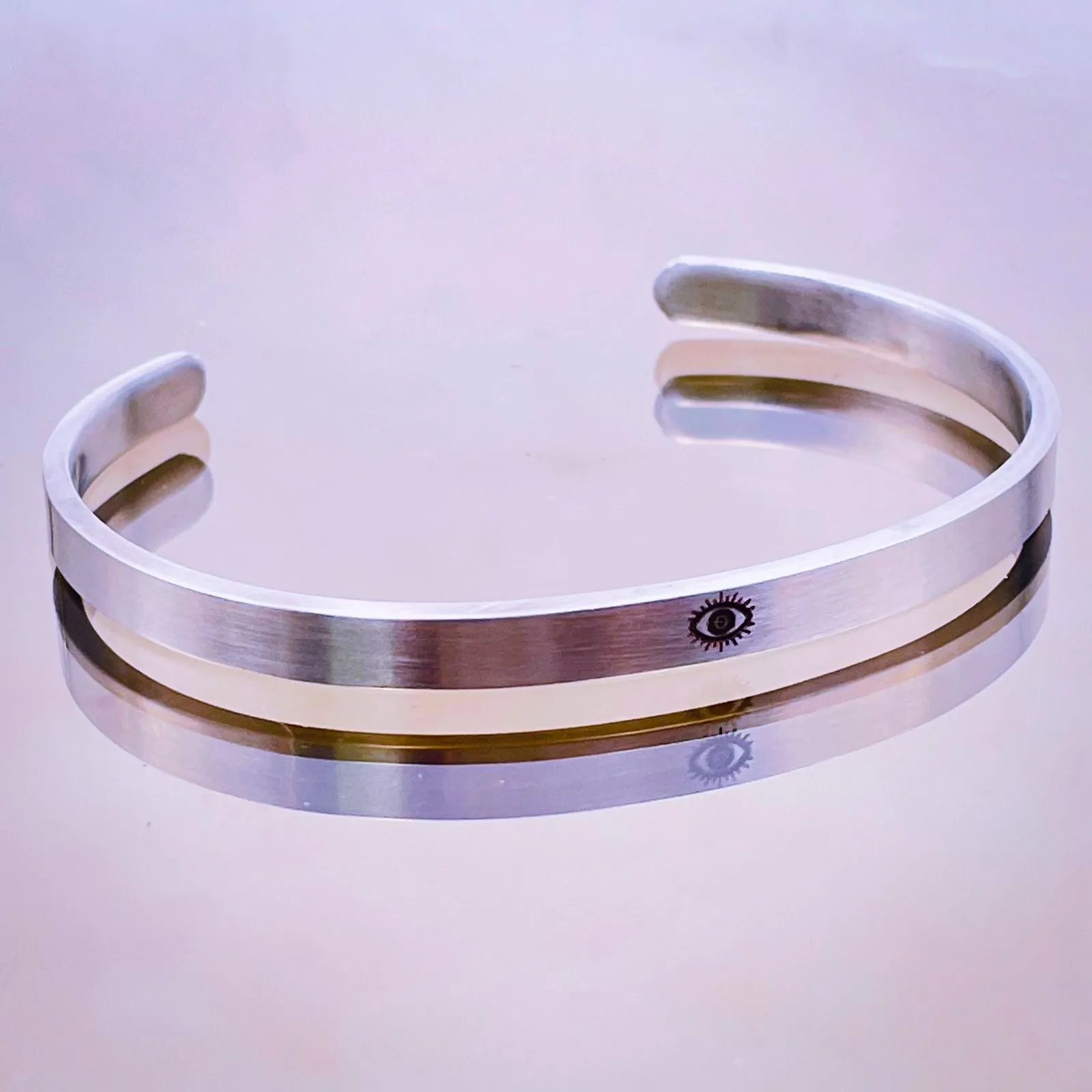 5mm Matte Finish 316 Surgical Stainless Steel Customized Personalised Laser Engraved Free Size Cuff Kada Bangle Bracelet Unisex