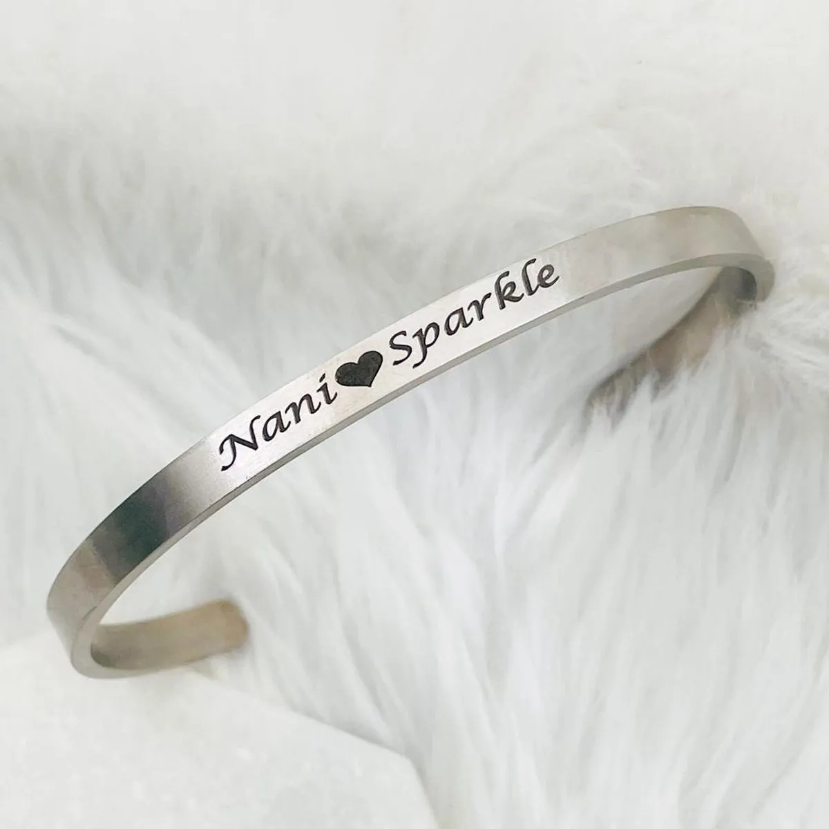 5mm Matte Finish 316 Surgical Stainless Steel Customized Personalised Laser Engraved Free Size Cuff Kada Bangle Bracelet Unisex