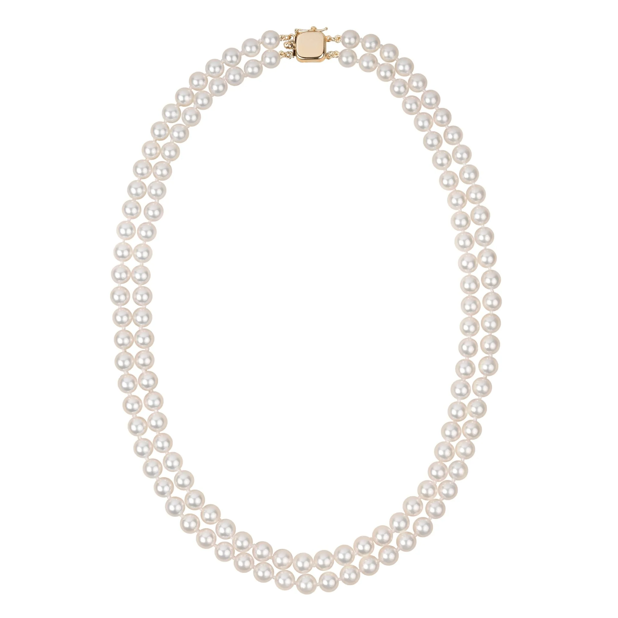 6.0-6.5 mm Double Strand White Akoya AAA Pearl Necklace