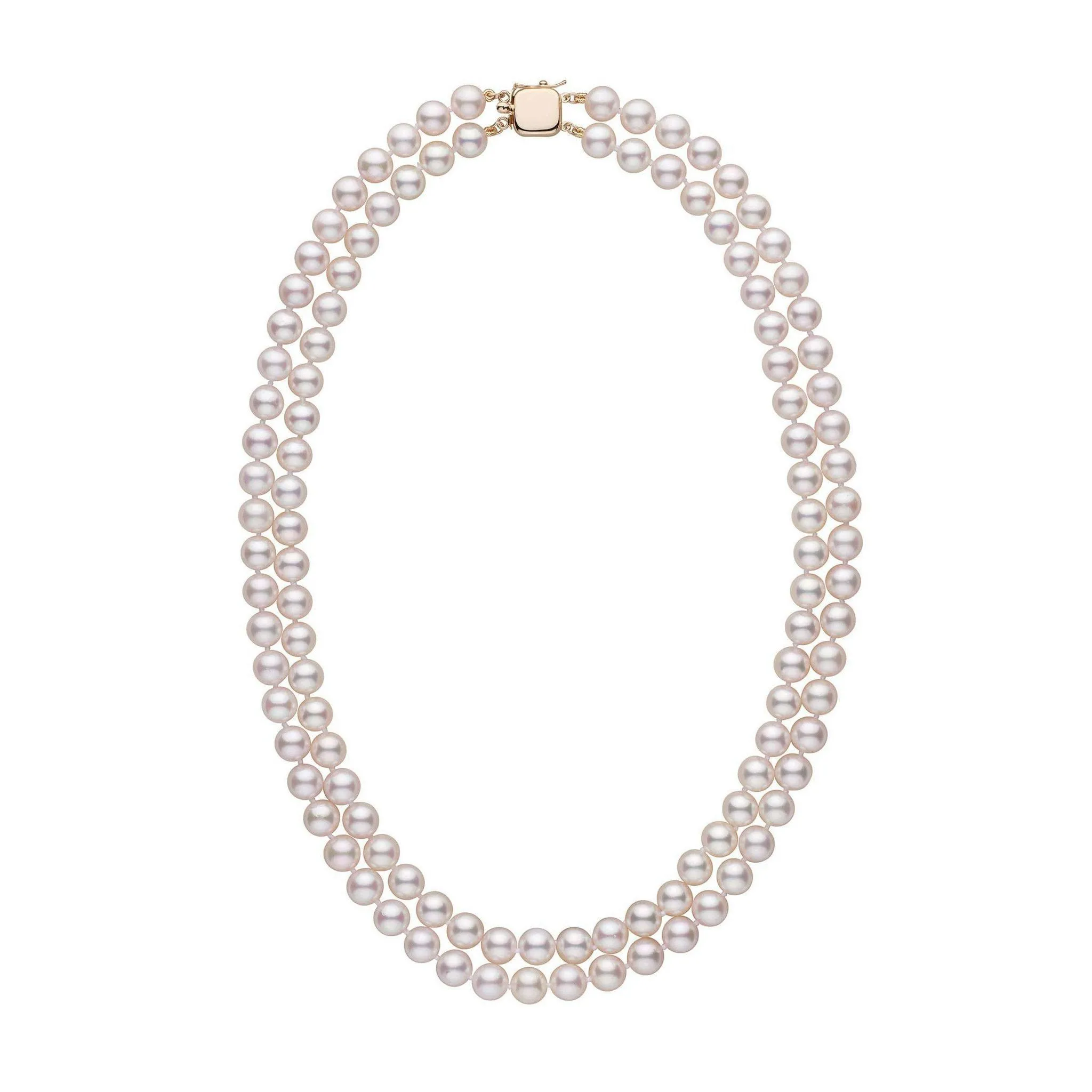 6.5-7.0 mm 18-inch Double-Strand White Akoya AAA Pearl Necklace