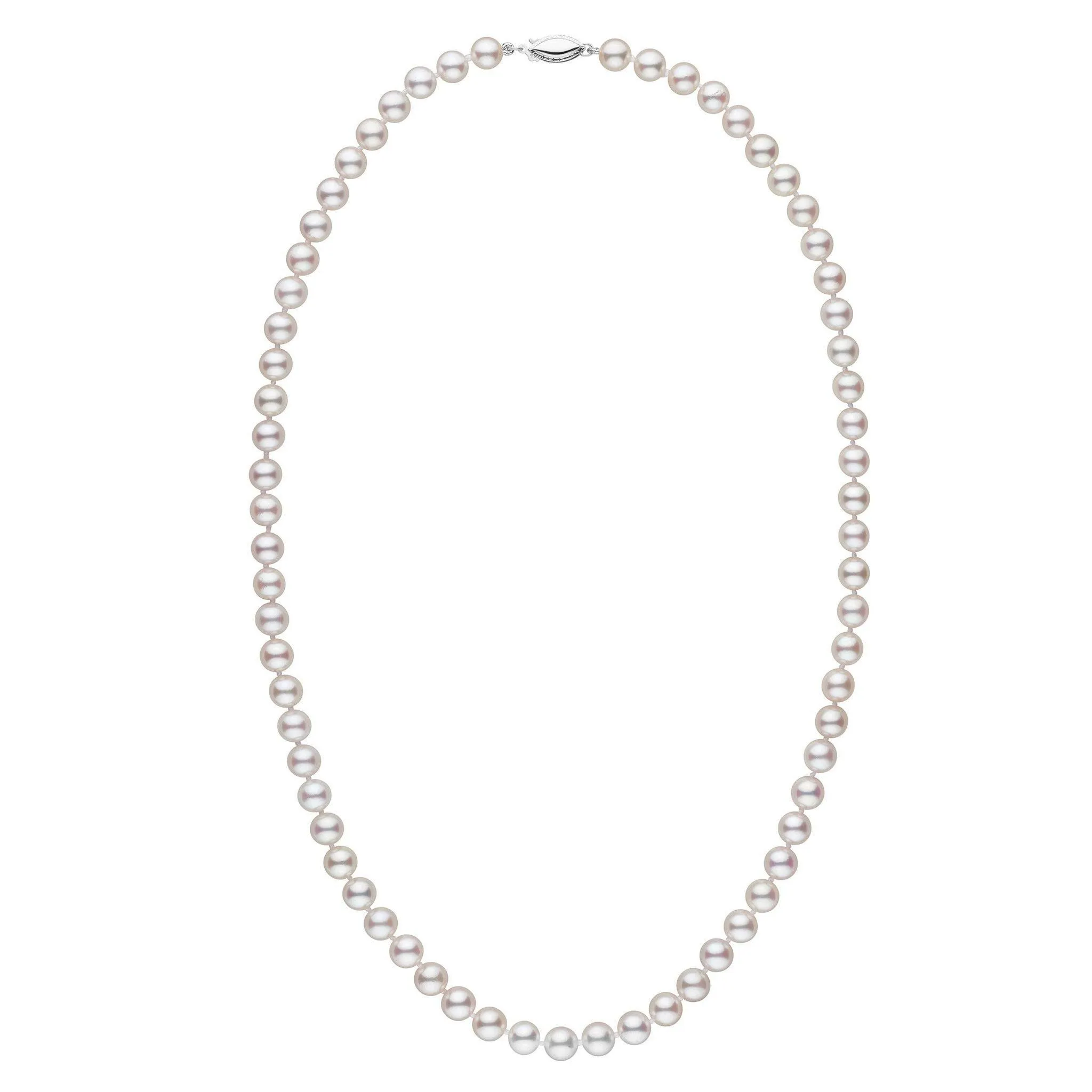 6.5-7.0 mm 22 Inch AAA White Akoya Pearl Necklace