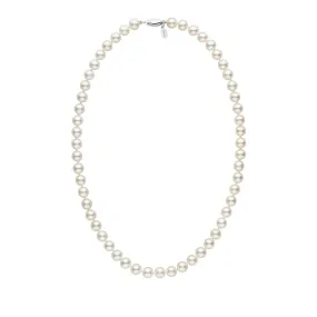 7.5-8.0 mm 18 Inch White Freshadama Freshwater Pearl Necklace