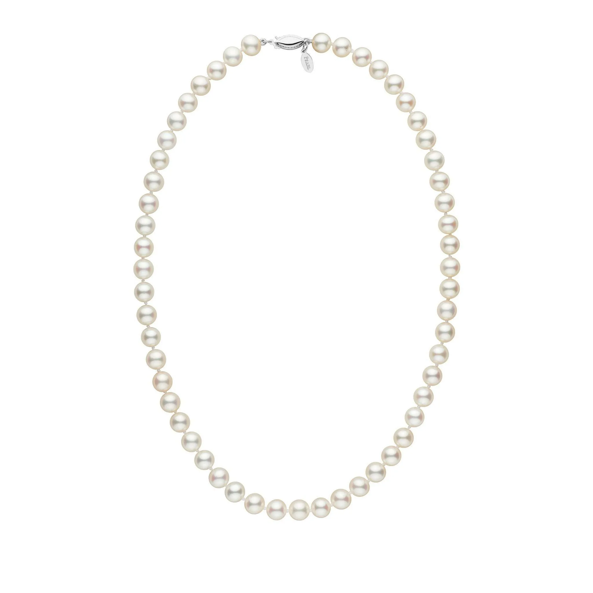 7.5-8.0 mm 18 Inch White Freshadama Freshwater Pearl Necklace