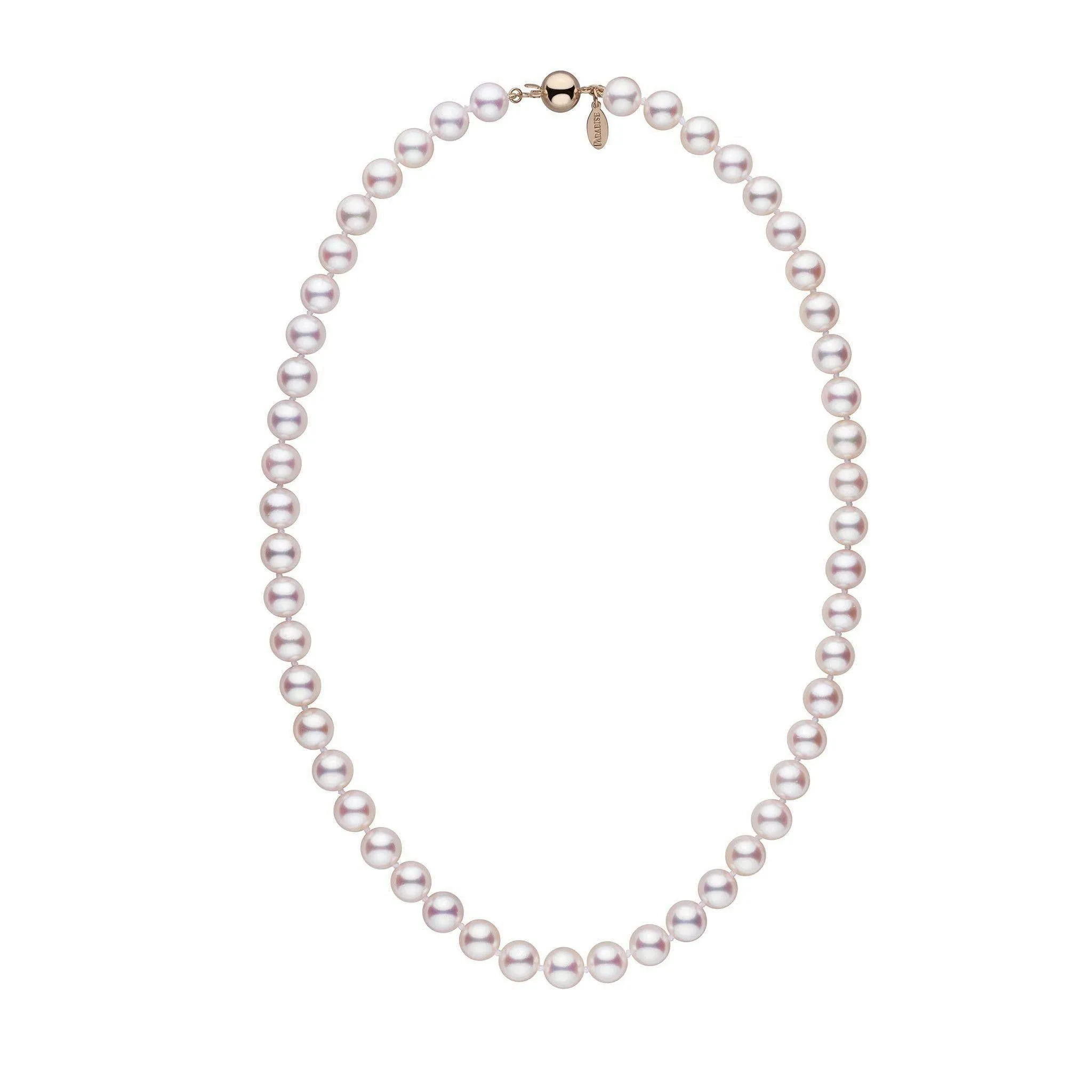 8.0-8.5 mm 18 inch White Hanadama Akoya Pearl Necklace