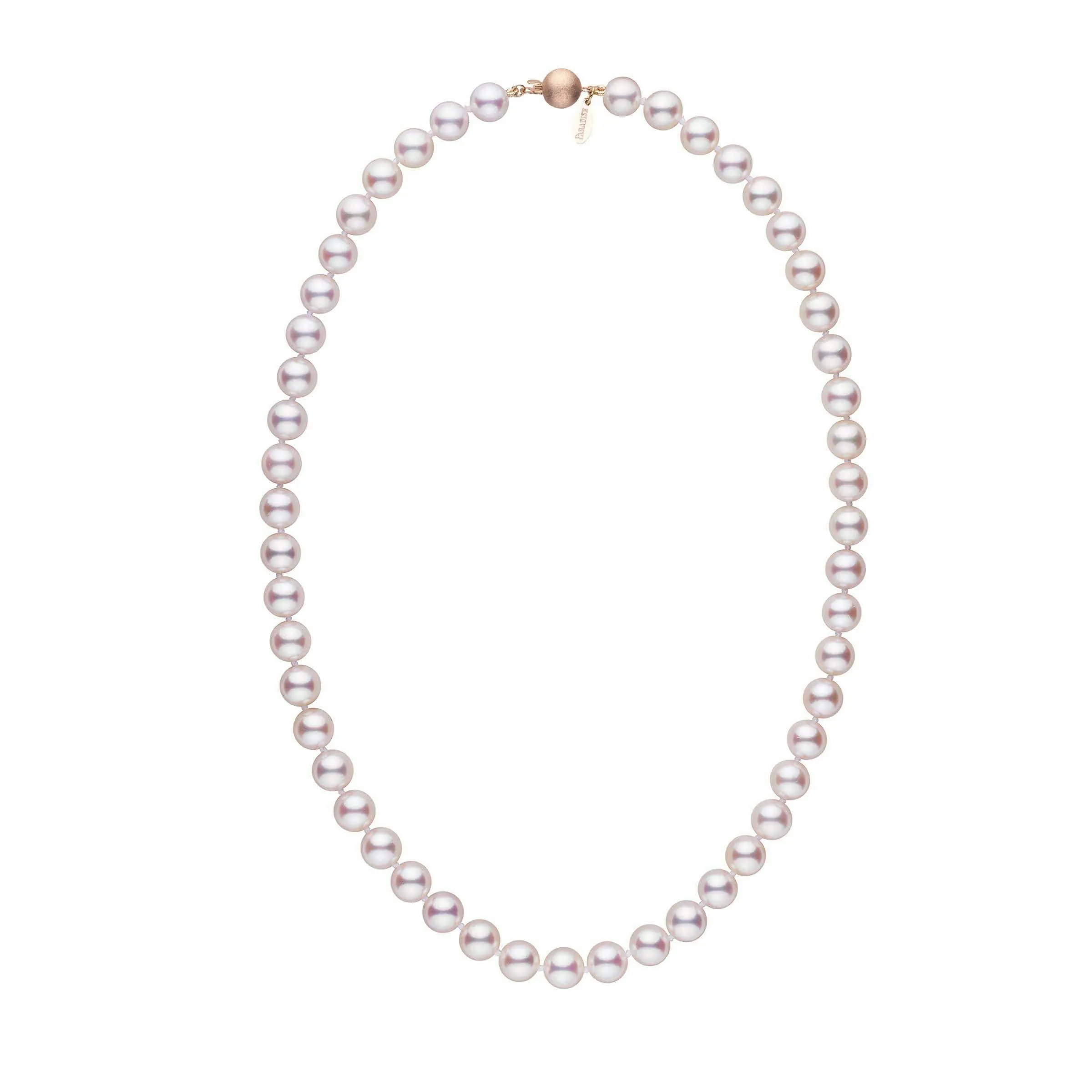 8.0-8.5 mm 18 inch White Hanadama Akoya Pearl Necklace