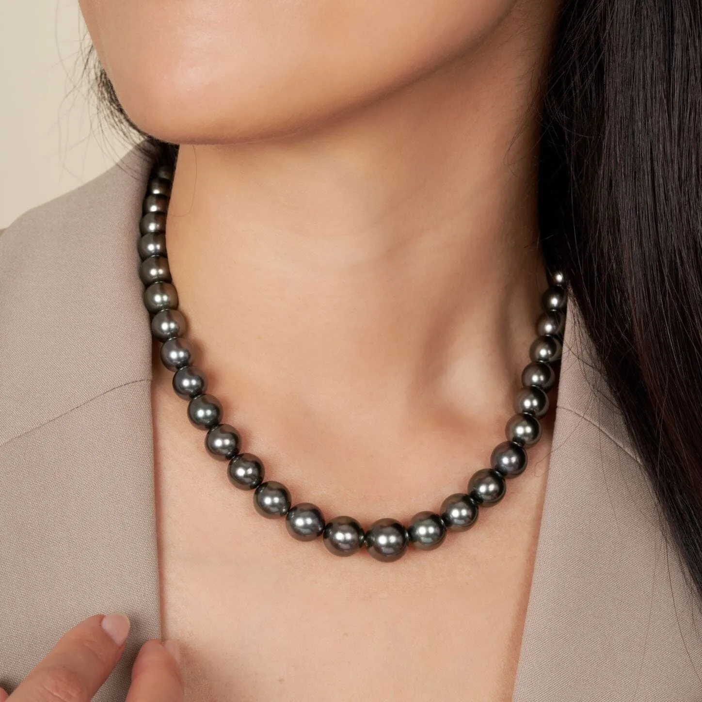 8.2-11.6 mm AAA Tahitian Round Pearl Necklace