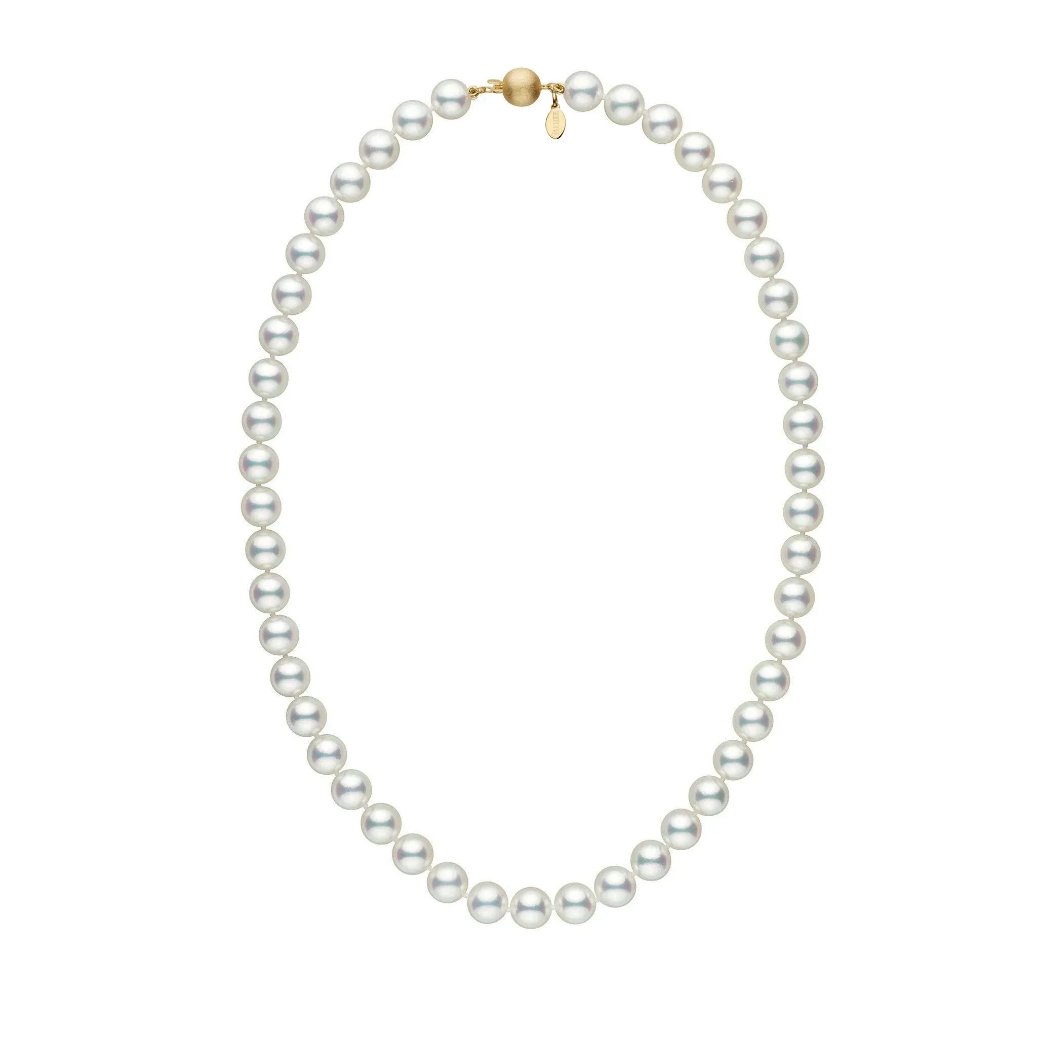 8.5-9.0 mm 18 Inch Natural White Hanadama Akoya Pearl Necklace