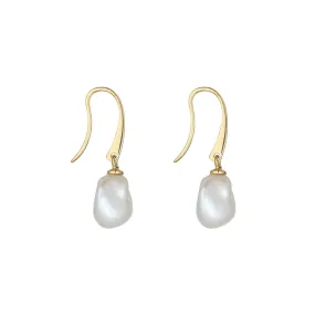 9kt Gold 9mm Baroque Pearl Drop Earrings