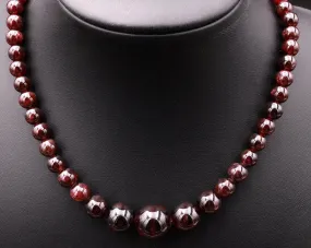 AA Natural Red Garnet 4mm 12mm Round Beads Graduated Gemstone 19" Strand